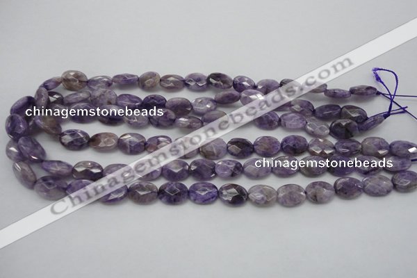 CDA323 15.5 inches 10*14mm faceted oval dyed dogtooth amethyst beads