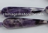 CDA33 15.5 inches 12*50mm faceted teardrop dogtooth amethyst beads