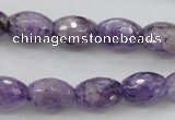 CDA333 15.5 inches 10*14mm faceted rice dyed dogtooth amethyst beads