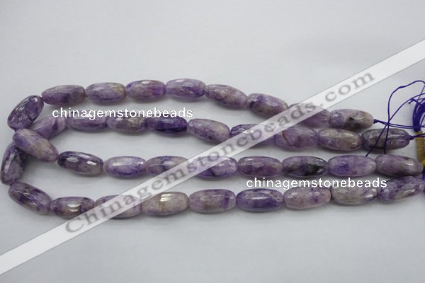 CDA338 15.5 inches 10*22mm faceted drum dyed dogtooth amethyst beads