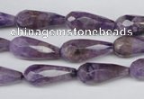 CDA340 15.5 inches 8*20mm faceted teardrop dyed dogtooth amethyst beads