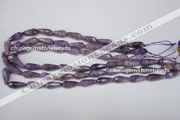 CDA340 15.5 inches 8*20mm faceted teardrop dyed dogtooth amethyst beads