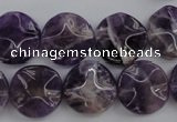 CDA37 15.5 inches 16mm wavy coin dogtooth amethyst beads