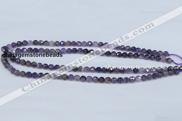 CDA58 15.5 inches 6mm faceted round dogtooth amethyst beads