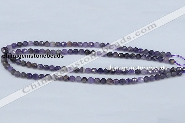 CDA58 15.5 inches 6mm faceted round dogtooth amethyst beads