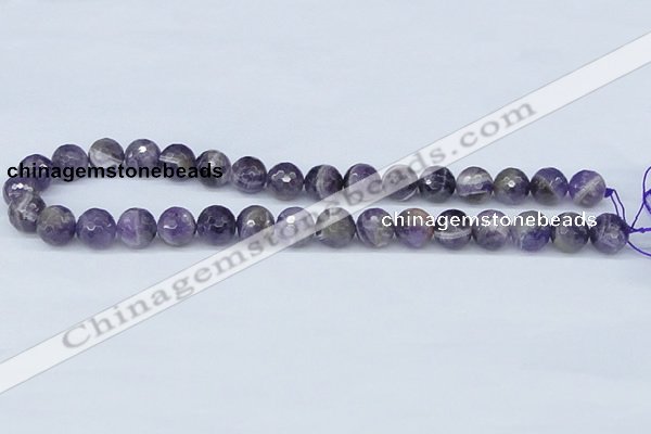 CDA61 15.5 inches 12mm faceted round dogtooth amethyst beads