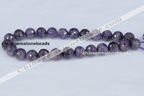 CDA63 15.5 inches 16mm faceted round dogtooth amethyst beads