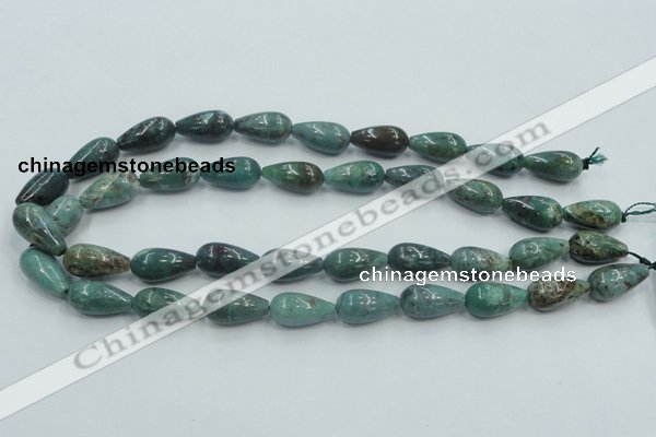 CDB08 15.5 inches 10*20mm teardrop natural new dragon blood jasper beads