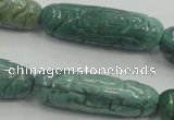 CDB12 12*40mm carved cylinder natural new dragon blood jasper beads