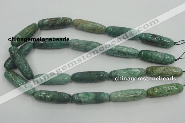 CDB12 12*40mm carved cylinder natural new dragon blood jasper beads