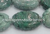 CDB15 15.5 inches 22*32mm carved oval natural new dragon blood jasper beads