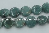 CDB16 15.5 inches 12mm flat round natural new dragon blood jasper beads