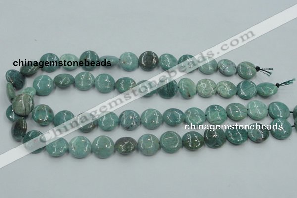 CDB17 15.5 inches 14mm flat round natural new dragon blood jasper beads