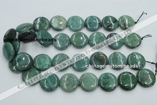 CDB18 15.5 inches 25mm flat round natural new dragon blood jasper beads