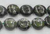 CDB207 15.5 inches 14mm flat round natural dragon blood jasper beads