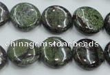 CDB208 15.5 inches 16mm flat round natural dragon blood jasper beads