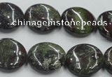 CDB209 15.5 inches 20mm flat round natural dragon blood jasper beads