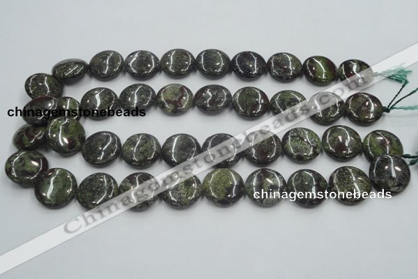 CDB209 15.5 inches 20mm flat round natural dragon blood jasper beads