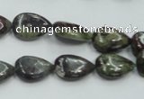 CDB215 15.5 inches 10*14mm flat teardrop natural dragon blood jasper beads