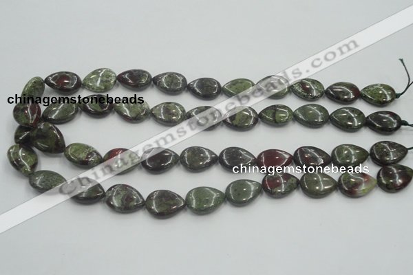 CDB216 15.5 inches 13*18mm flat teardrop natural dragon blood jasper beads