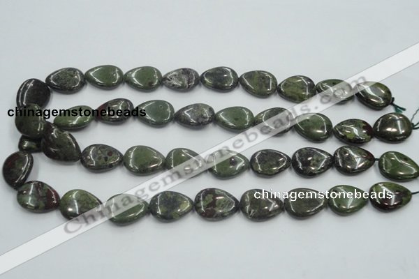 CDB217 15.5 inches 15*20mm flat teardrop natural dragon blood jasper beads