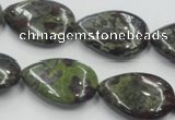 CDB218 15.5 inches 18*25mm flat teardrop natural dragon blood jasper beads