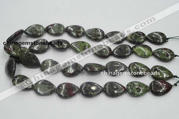 CDB218 15.5 inches 18*25mm flat teardrop natural dragon blood jasper beads