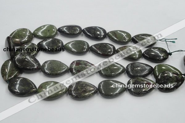 CDB219 15.5 inches 22*30mm flat teardrop natural dragon blood jasper beads