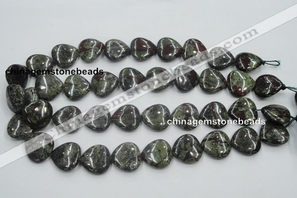 CDB220 15.5 inches 20*20mm heart natural dragon blood jasper beads