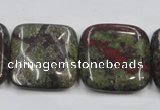 CDB222 15.5 inches 25*25mm square natural dragon blood jasper beads