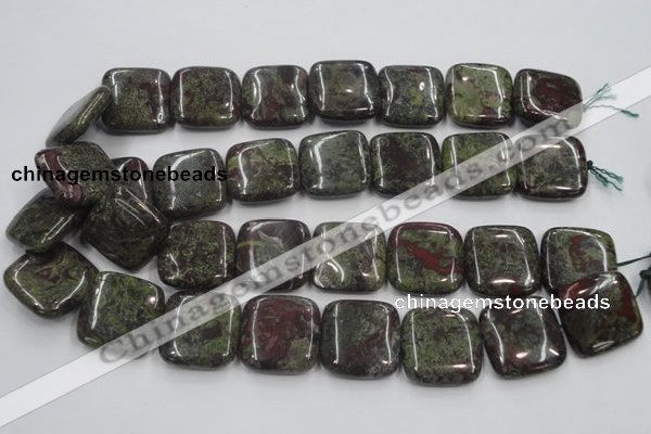 CDB222 15.5 inches 25*25mm square natural dragon blood jasper beads