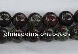 CDB253 15.5 inches 12mm round natural dragon blood jasper beads