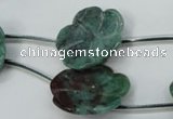 CDB28 15.5 inches 24mm carved flower new dragon blood jasper beads