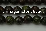 CDB310 15.5 inches 4mm faceted round dragon blood jasper beads