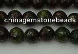 CDB310 15.5 inches 4mm faceted round dragon blood jasper beads