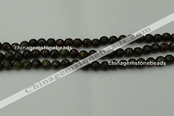 CDB310 15.5 inches 4mm faceted round dragon blood jasper beads