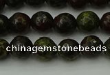 CDB311 15.5 inches 6mm faceted round dragon blood jasper beads