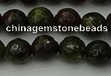 CDB312 15.5 inches 8mm faceted round dragon blood jasper beads