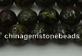 CDB313 15.5 inches 10mm faceted round dragon blood jasper beads