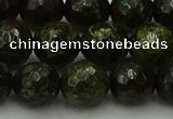 CDB314 15.5 inches 12mm faceted round dragon blood jasper beads