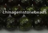 CDB315 15.5 inches 14mm faceted round dragon blood jasper beads