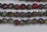 CDB320 15.5 inches 4mm faceted round dragon blood jasper beads