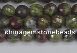 CDB321 15.5 inches 6mm faceted round dragon blood jasper beads