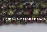 CDB329 15.5 inches 6mm faceted round A grade dragon blood jasper beads