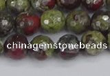 CDB331 15.5 inches 10mm faceted round A grade dragon blood jasper beads