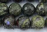 CDB356 15 inches 8mm faceted round dragon blood jasper beads