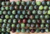 CDB362 15 inches 8mm faceted round dragon blood jasper beads