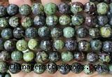 CDB363 15 inches 10mm faceted round dragon blood jasper beads