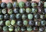 CDB364 15 inches 12mm faceted round dragon blood jasper beads