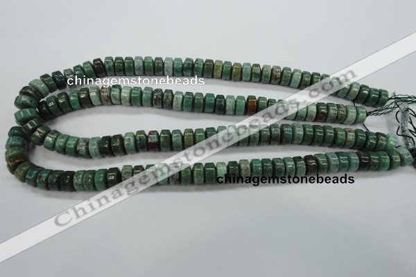 CDB38 15.5 inches 6*10mm tyre new dragon blood jasper beads